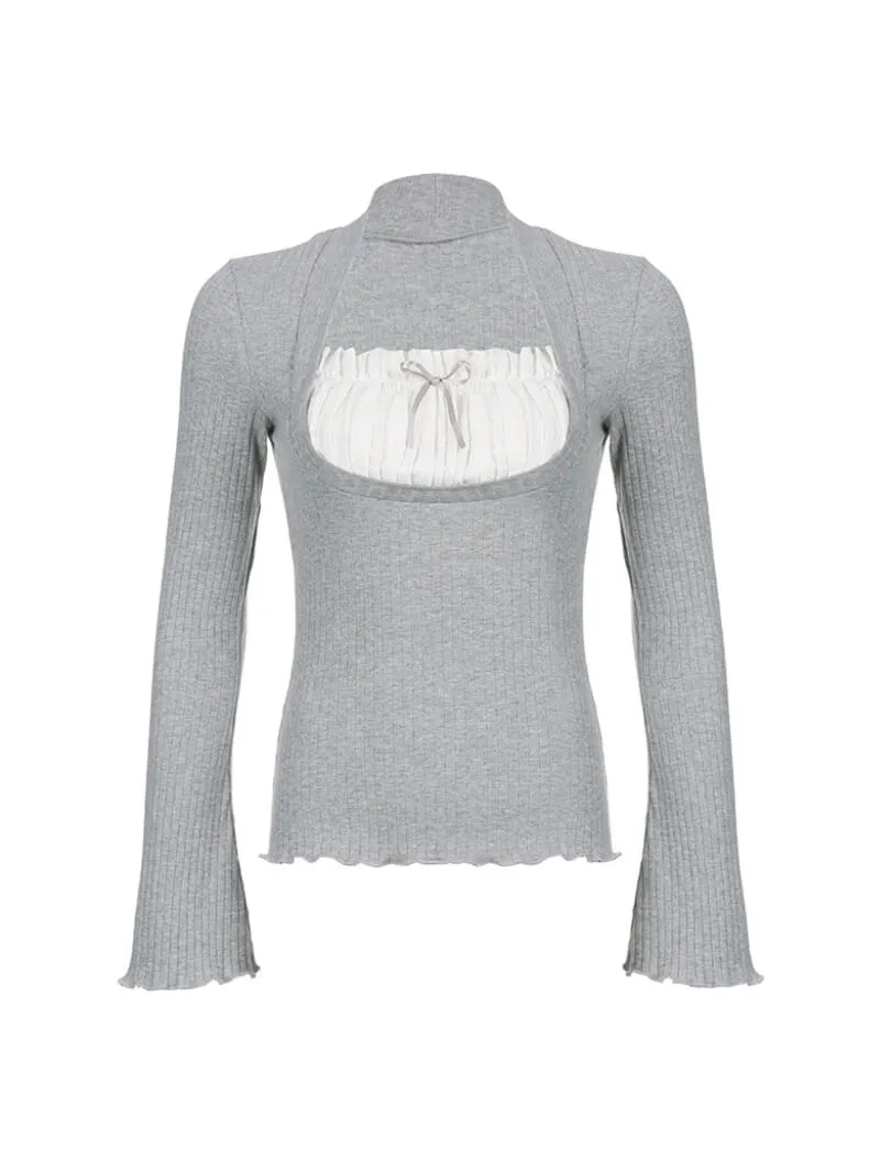 Soft girl ruffle top