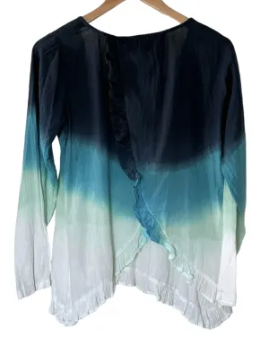 Soft Summer Watercolor Ruffle-Back Top