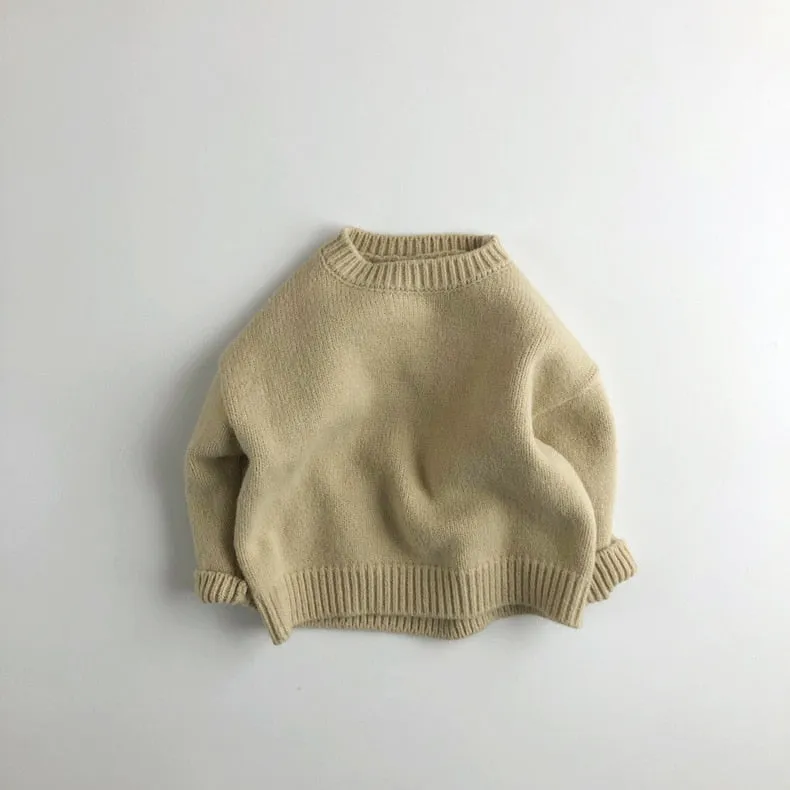 Solid Warm O-Neck Sweater
