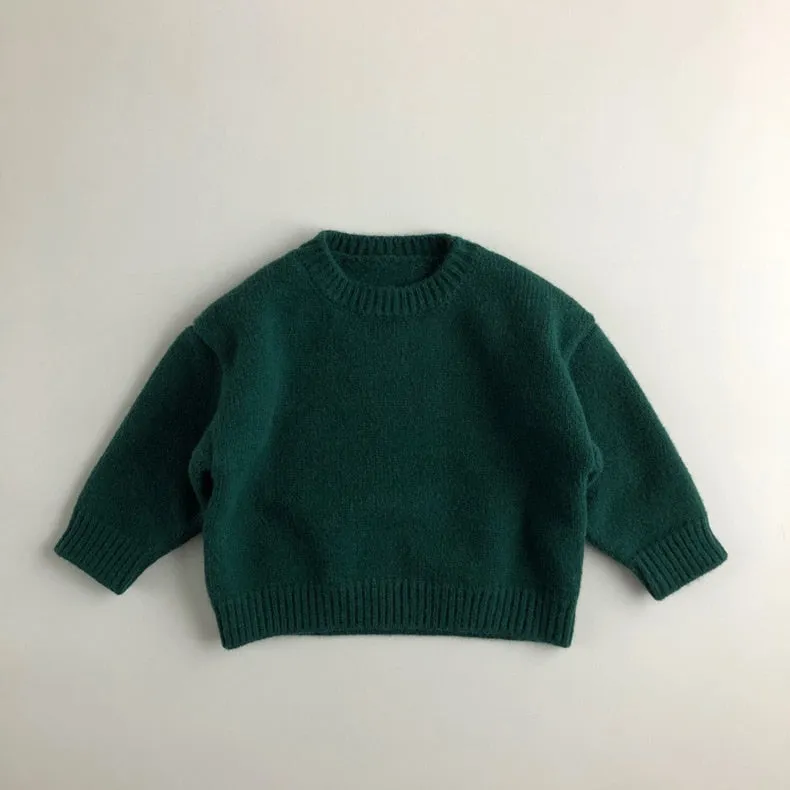 Solid Warm O-Neck Sweater