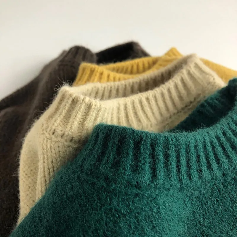 Solid Warm O-Neck Sweater