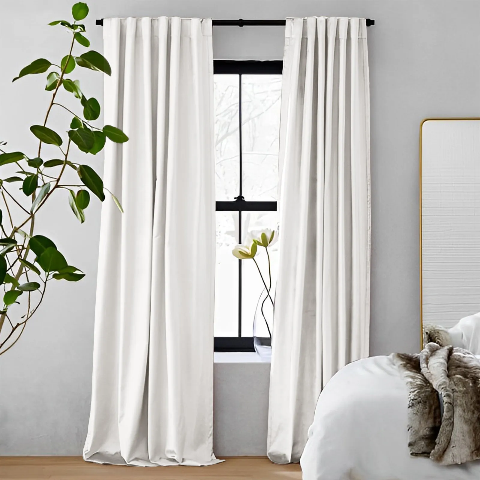Steel Gray | Vol Velvet Blackout Curtains Luxury Heavyweight Luster Custom Drapes | Soft Top Back Tab
