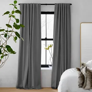 Steel Gray | Vol Velvet Blackout Curtains Luxury Heavyweight Luster Custom Drapes | Soft Top Back Tab