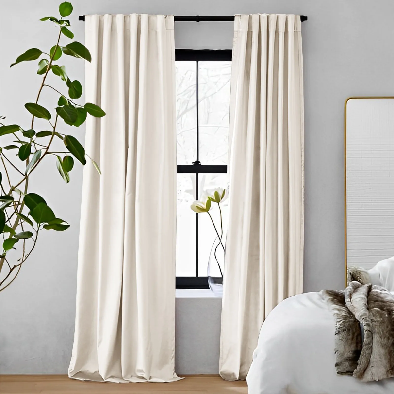 Steel Gray | Vol Velvet Blackout Curtains Luxury Heavyweight Luster Custom Drapes | Soft Top Back Tab