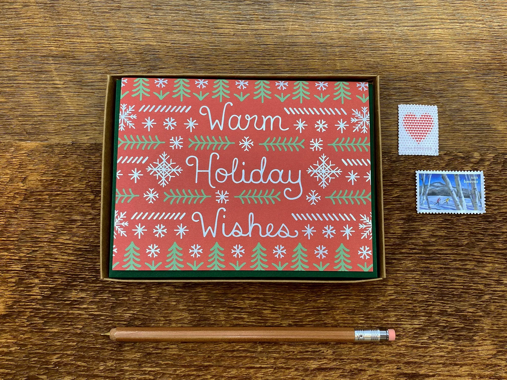 Warm Holiday Wishes Greeting Card