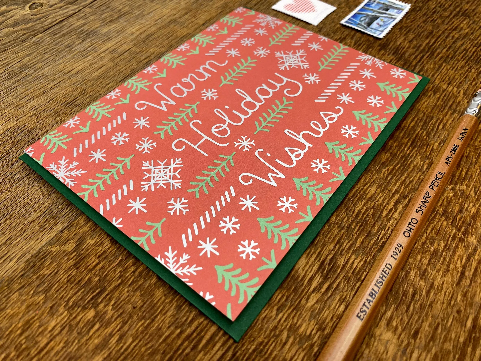 Warm Holiday Wishes Greeting Card