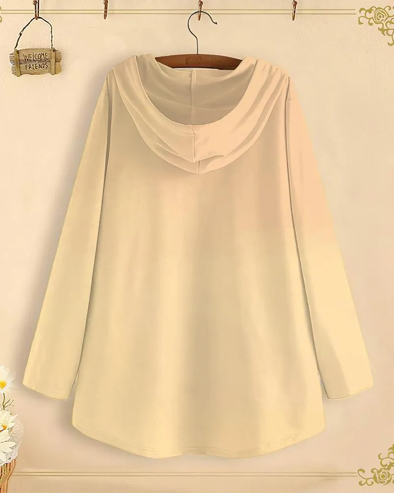 You Can Do Anything Long-Sleeved with Loose Hem Hoodie